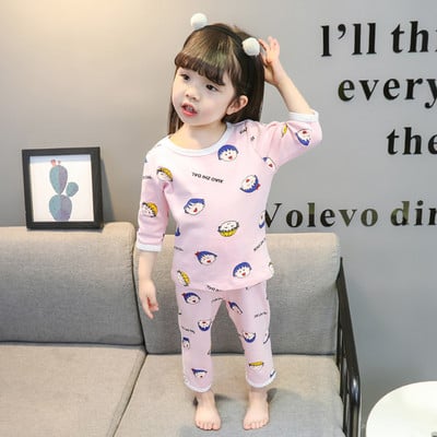 Pijamale pentru copii în alb și albastru în două părți - pentru fete