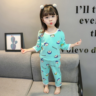 Детска пижама в бял и син цвят от две части-за момичета 
