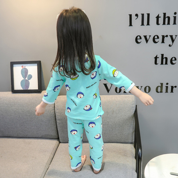 Pijamale pentru copii în alb și albastru în două părți - pentru fete