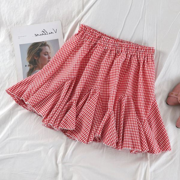 Set de fustă și maieu în carouri de damă modern în trei culori