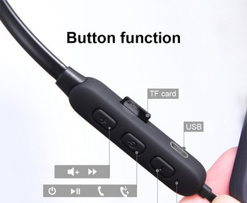 Ασύρματο Bluetooth TF 3 ακουστικό Bluetooth για αθλήματα με μικρόφωνο και Micro SD σε μαύρο χρώμα