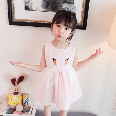 Rochie moderna pentru copii in trei culori cu aplicatie