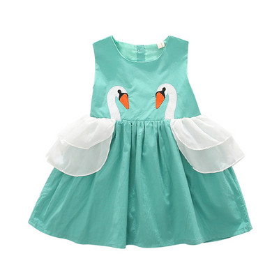 Детска модерна рокля в три цвята с апликация 