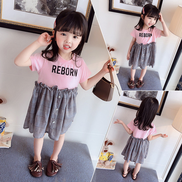 Rochie actuala pentru copii in doua culori cu nasturi