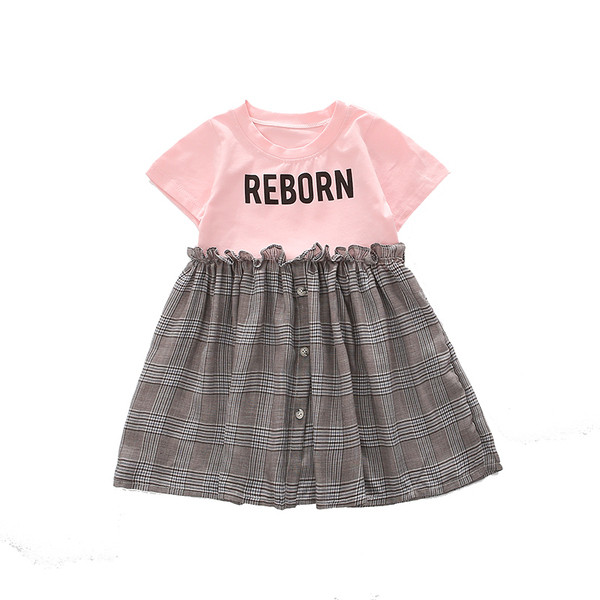 Rochie actuala pentru copii in doua culori cu nasturi