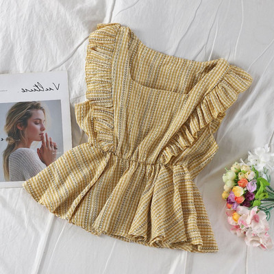 Top de damă în carouri model larg în trei culori