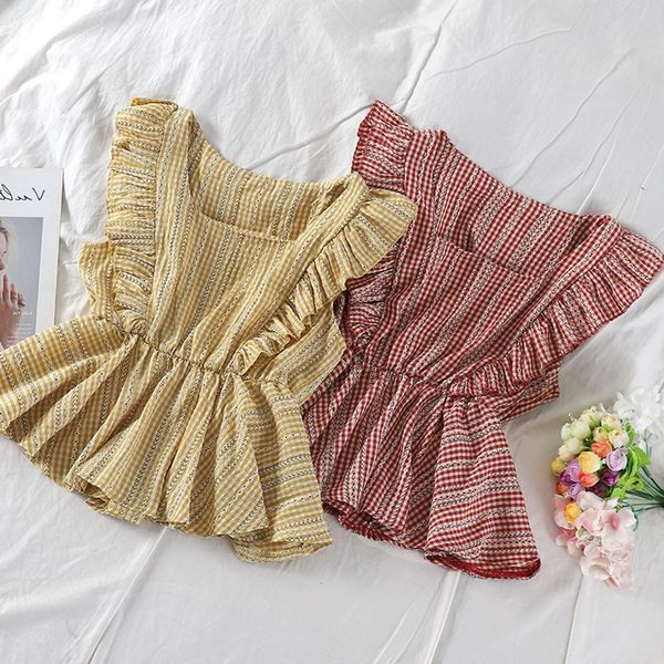 Top de damă în carouri model larg în trei culori