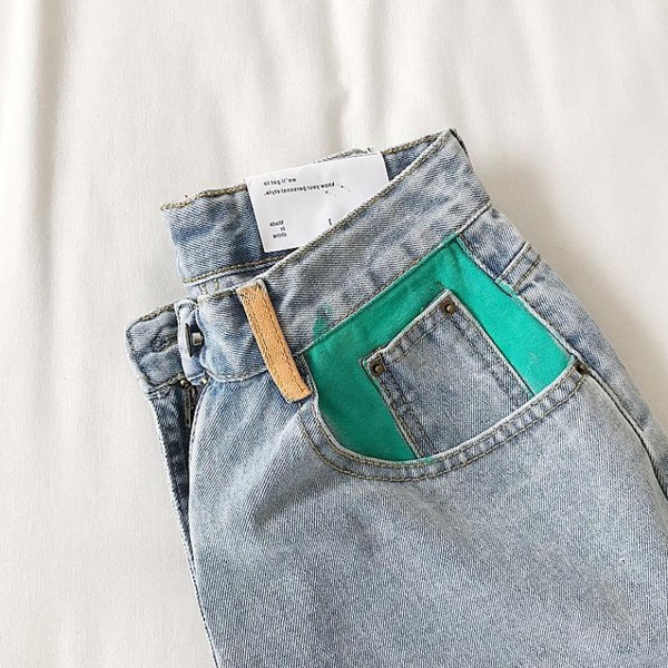 Pantaloni scurți moderni din denim cu talie înaltă de damă