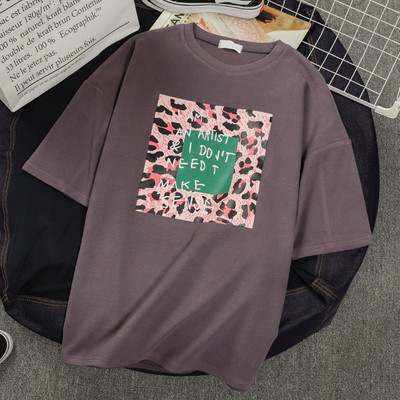 Γυναικείο μπλουζάκι με λαιμόκοψη και διακόσμηση λουλουδιών σε τέσσερα χρώματα