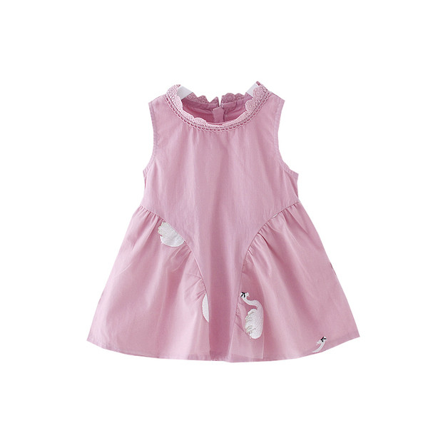 Rózsaszín modern gyerekruha, rátéttel és cipzárral