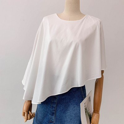 Modern női blúz O-nyakú aszimmetrikus modellel