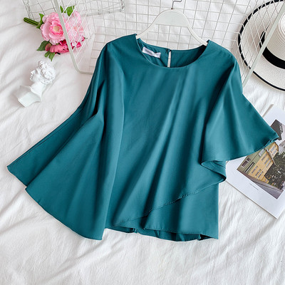 Modern női blúz O-nyakú aszimmetrikus modellel