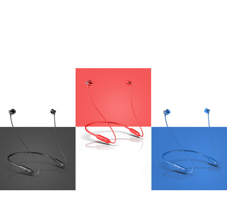 Безжични Bluetooth  слушалки L 8 за спорт с микрофон, Bluetooth,магнит и Micro SD в син цвят