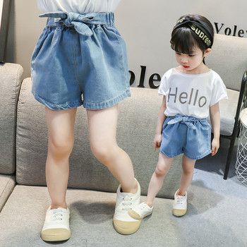 Модерни детски къси дънки в син цвят-за момичета