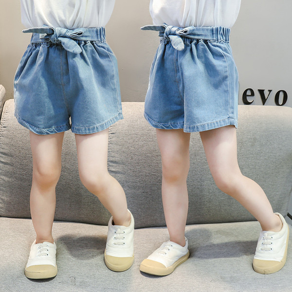 Blugi scurti moderni pentru copii de culoare albastru-pentru fete