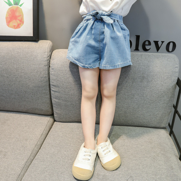 Blugi scurti moderni pentru copii de culoare albastru-pentru fete