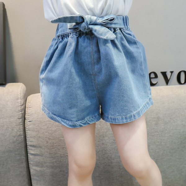 Blugi scurti moderni pentru copii de culoare albastru-pentru fete