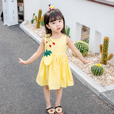 Modern gyerekruha sárga és rózsaszín színben, hímzéssel