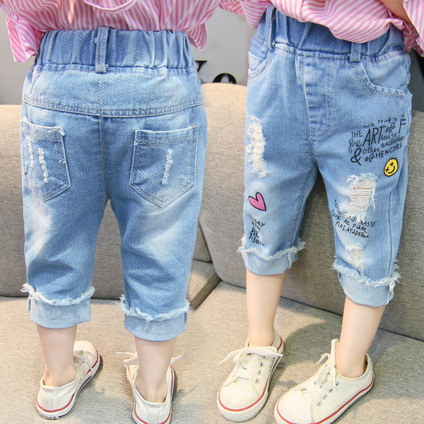 Modern gyerekfarmer rátéttel és zsebekkel lányoknak