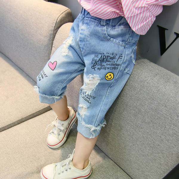 Modern gyerekfarmer rátéttel és zsebekkel lányoknak