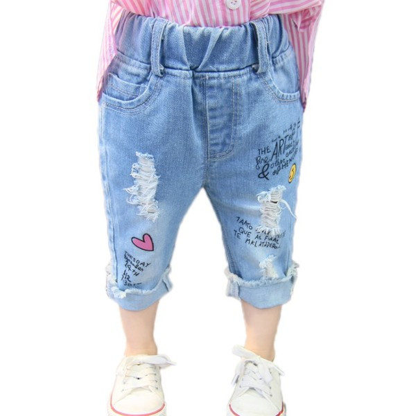 Modern gyerekfarmer rátéttel és zsebekkel lányoknak