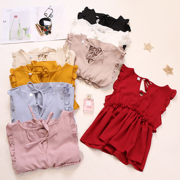 Nyári női blúz V-nyakkal több színben