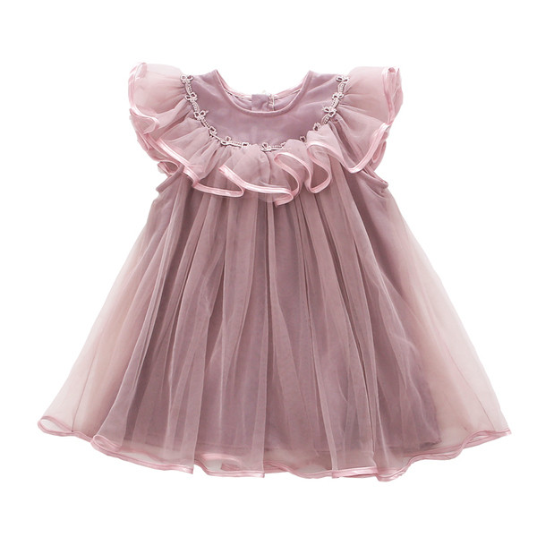 Gyermek modern ruha szabású modell három színben, tüllel