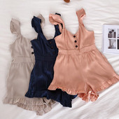 Καθημερινές γυναικείες ολόσωμες φόρμες με κουμπιά σε τρία χρώματα