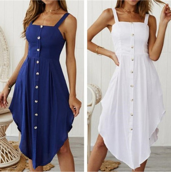 Γυναικείο φόρεμα μόδας με κουμπιά σε διάφορα χρώματα