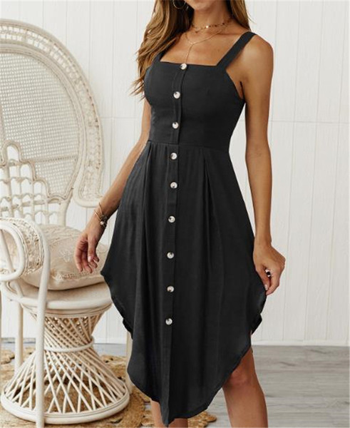 Γυναικείο φόρεμα μόδας με κουμπιά σε διάφορα χρώματα