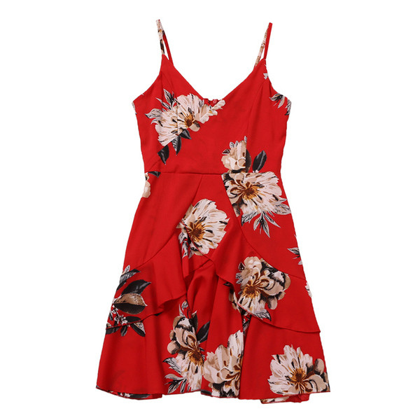 Nyári ruha virágmintás pántokkal