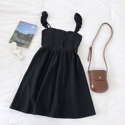 Modern női ruha gombokkal és pántokkal több színben