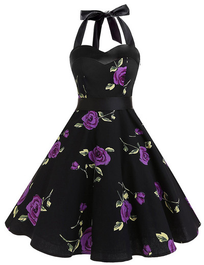 Κομψό μοντέλο γυναικείο φόρεμα με floral μοτίβο