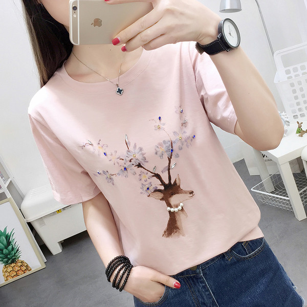 Γυναικεία μπλούζα σε τρία χρώματα με πέρλες και πέτρες