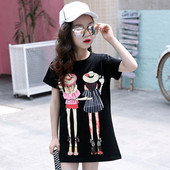 Fekete-fehér modern gyermektunika rátéttel