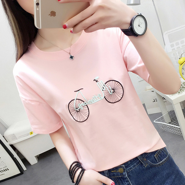 Női alkalmi póló három színben hímzéssel