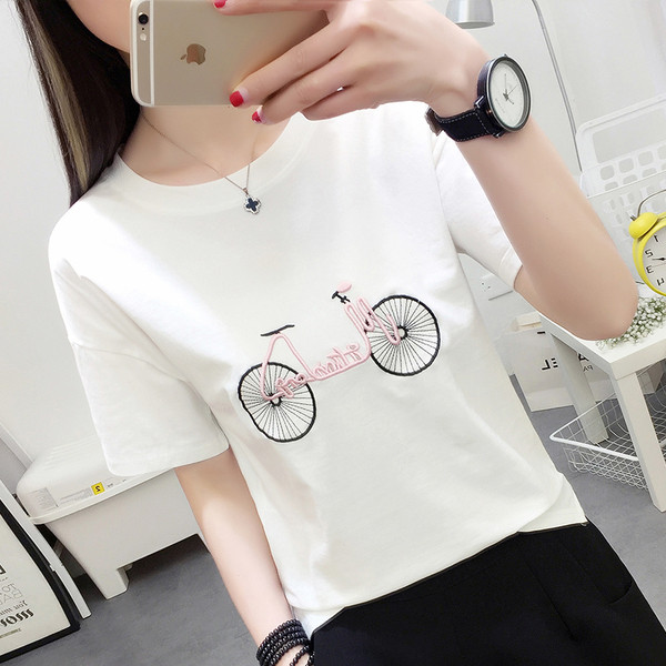 Női alkalmi póló három színben hímzéssel