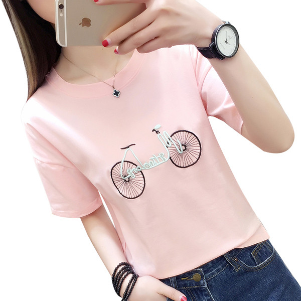 Női alkalmi póló három színben hímzéssel