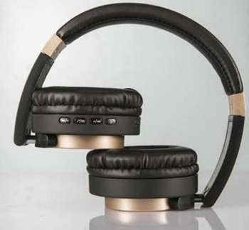 Bluetooth слушалки модел SY - BT 1603 с микрофон в черен със златист цвят