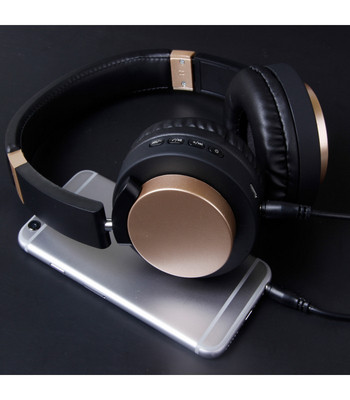 Bluetooth слушалки модел SY - BT 1603 с микрофон в черен със златист цвят
