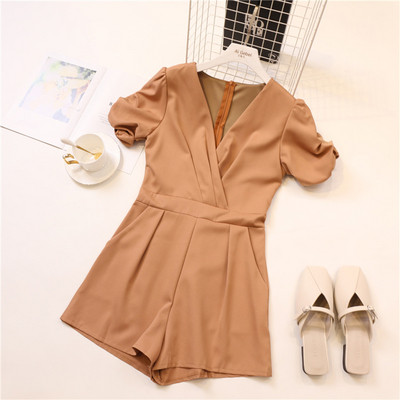 Salopetă elegantă de damă cu decolteu în V în patru culori