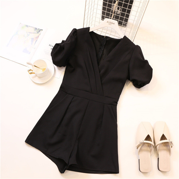 Salopetă elegantă de damă cu decolteu în V în patru culori