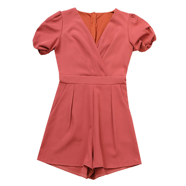 Salopetă elegantă de damă cu decolteu în V în patru culori