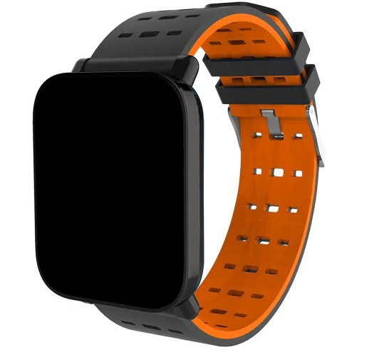 Смарт часовник в черен цвят с оранжево цвят модел A6