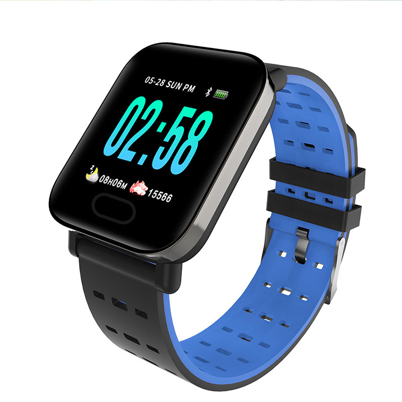 Smart ρολόι σε μαύρο  μπλε και μπλε χρώμα μοντέλο  A6