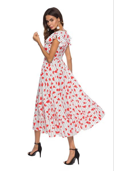 Κομψό γυναικείο φόρεμα μακρύ μοτίβο με appliqué