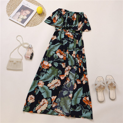 Μακρύ φόρεμα γυναικείο καλοκαιρινό με floral μοτίβο