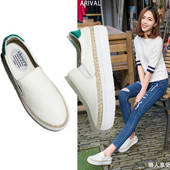 Espadrile de dama din piele ecologica in alb si negru