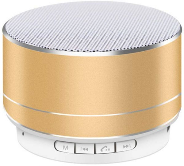Hordozható bluetooth hangszóró A10 AUX és USB porttal és TF / SD kártyanyílással - arany színű