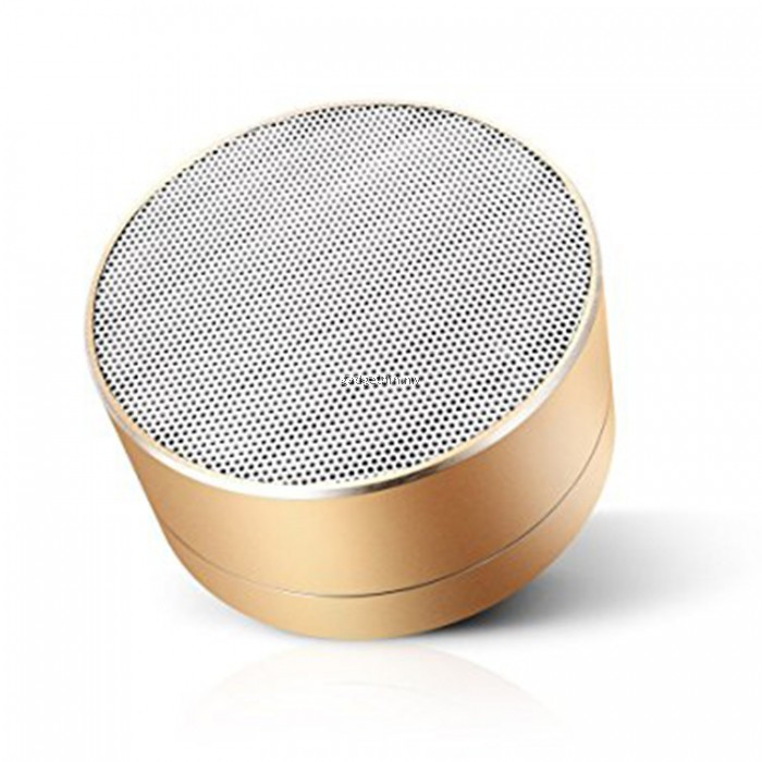 Hordozható bluetooth hangszóró A10 AUX és USB porttal és TF / SD kártyanyílással - arany színű